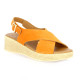 Kaola Nu pieds cuir velours orange