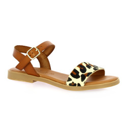Kaola Nu pieds cuir poulain leopard