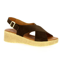 Kaola Nu pieds cuir velours marron