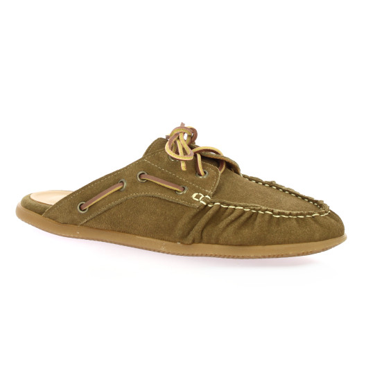 Pao Mules cuir velours camel