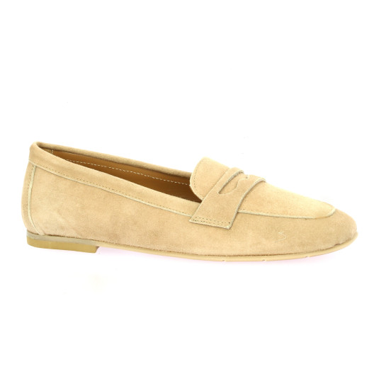Pao Mocassins cuir velours beige