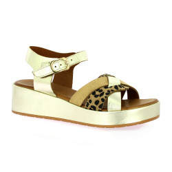 K.mary Nu pieds cuir laminé platine