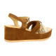 K.mary Nu pieds cuir velours camel
