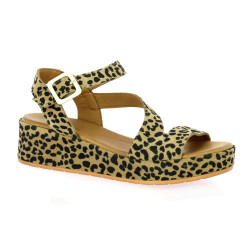 K.mary Nu pieds cuir velours leopard
