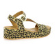 K.mary Nu pieds cuir velours leopard