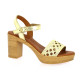 Eva frutos Nu pieds cuir or