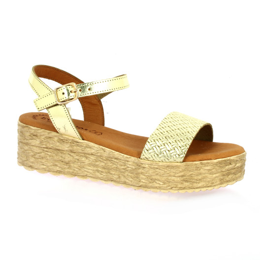 Eva frutos Nu pieds cuir or