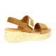 Eva frutos Nu pieds cuir velours camel