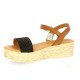 Eva frutos Nu pieds cuir velours marron