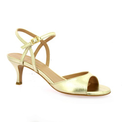 Fremilu Nu pieds cuir laminé platine