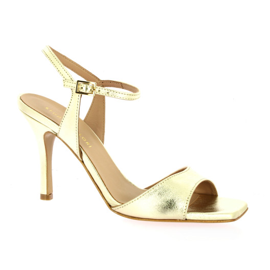 Fremilu Nu pieds cuir laminé platine