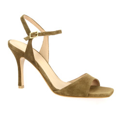 Fremilu Nu pieds cuir velours taupe