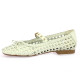 Coco abricot Ballerines cuir tresse blanc