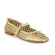 Coco abricot Ballerines cuir tresse platine