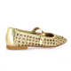 Coco abricot Ballerines cuir tresse platine