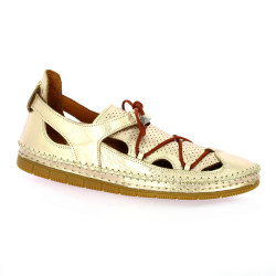 Coco abricot Baskets cuir laminé platine