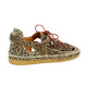 Coco abricot Baskets cuir velours leopard