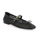 Coco abricot Ballerines cuir tresse noir