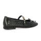 Coco abricot Ballerines cuir tresse noir