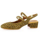 Reqins Nu pieds cuir velours leopard
