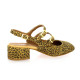 Reqins Nu pieds cuir velours leopard