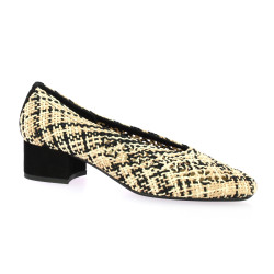 Reqins Ballerines crochet beige/noir