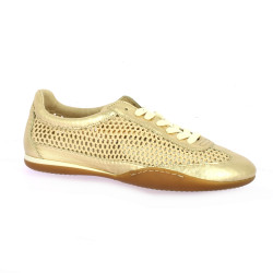 Reqins Baskets cuir laminé platine