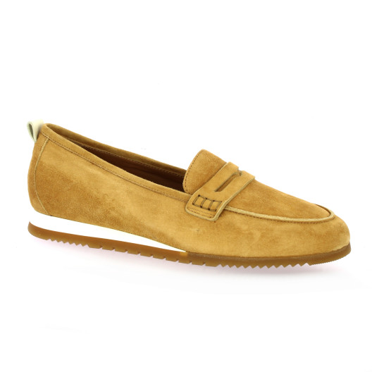 Reqins Mocassins cuir velours camel