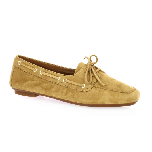 Reqins Mocassins cuir velours noisette
