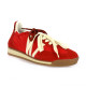 Reqins Baskets cuir velours rouge