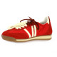 Reqins Baskets cuir velours rouge