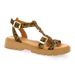 We do Nu pieds cuir velours leopard
