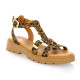 We do Nu pieds cuir velours leopard