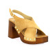 18+ Nu pieds cuir velours camel