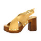 18+ Nu pieds cuir velours camel