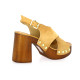 18+ Nu pieds cuir velours camel