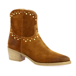 Pao Boots cuir velours cognac