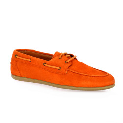 Belang Mocassins cuir velours orange