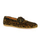 Belang Mocassins cuir velours leopard fonce