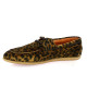Belang Mocassins cuir velours leopard fonce