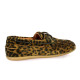 Belang Mocassins cuir velours leopard fonce