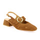 Pao escarpins cuir velours camel