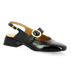 Pao Escarpins cuir vernis noir