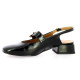 Pao Escarpins cuir vernis noir