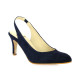 Pao Escarpins cuir velours marine