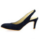 Pao Escarpins cuir velours marine