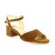 Pao Nu pieds cuir velours cognac