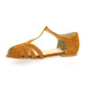 Pao Nu pieds cuir velours cognac