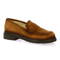 Pao Mocassins cuir velours cognac