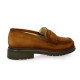 Pao Mocassins cuir velours cognac
